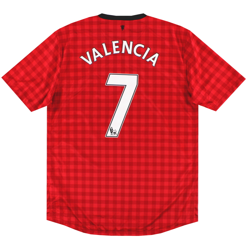2012-13 Manchester United Nike Home Camiseta Valencia #7 L - 479278-623