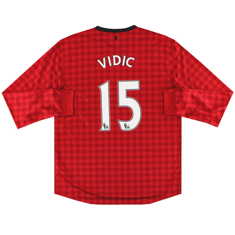 2012-13 Manchester United Nike Home Shirt Vidic L/S #15 XL - 479279-623