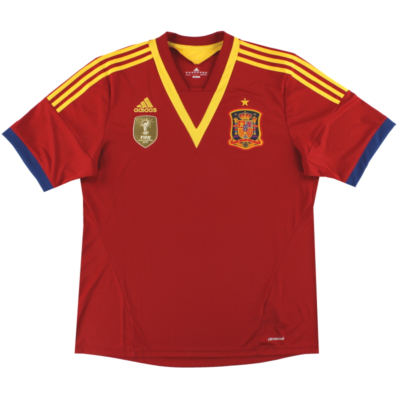 2012-13 Spain adidas Home Shirt *Mint* M - X53272