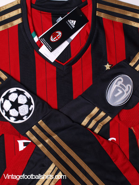 Adidas AC Milan 2013-2014 A.C. Milan Home Jersey Long Sleeve Kaka