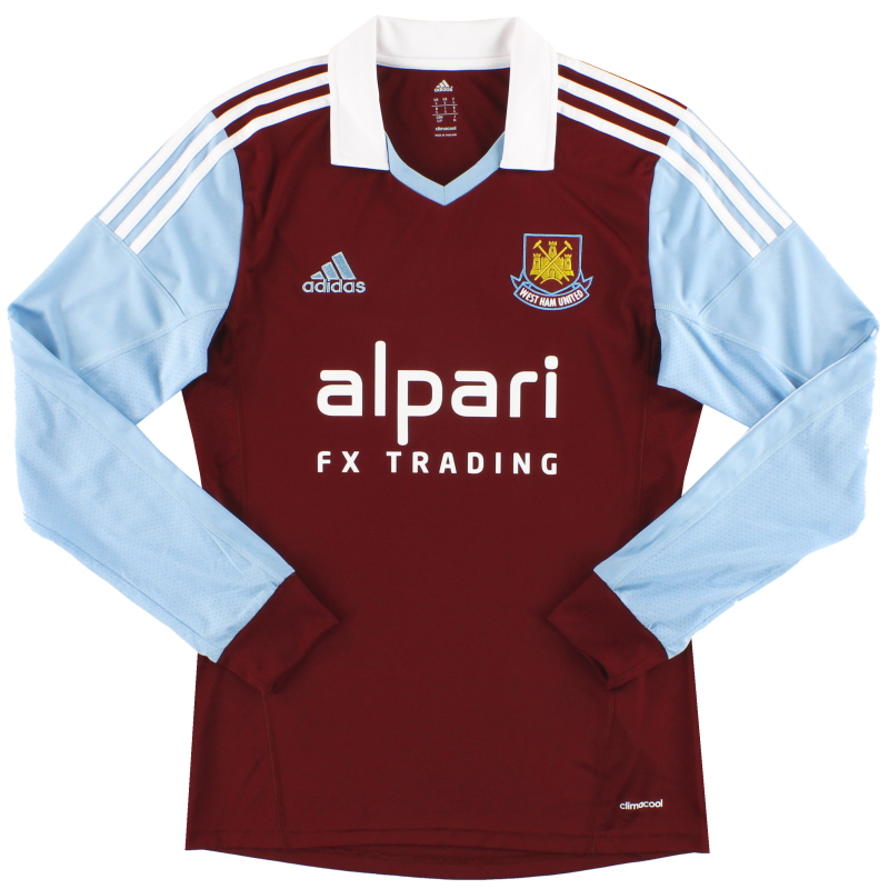 2013-14 West Ham adidas Home Shirt L/S *Mint* S - F42276