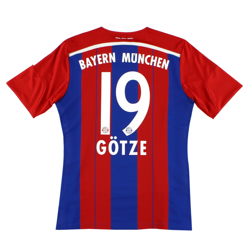 2014-15 Bayern Monaco adidas Home Shirt Gotze # 19 L - F48499