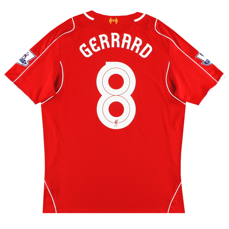 2014-15 Liverpool Warrior Home Shirt Gerrard #8 L - WSTM400