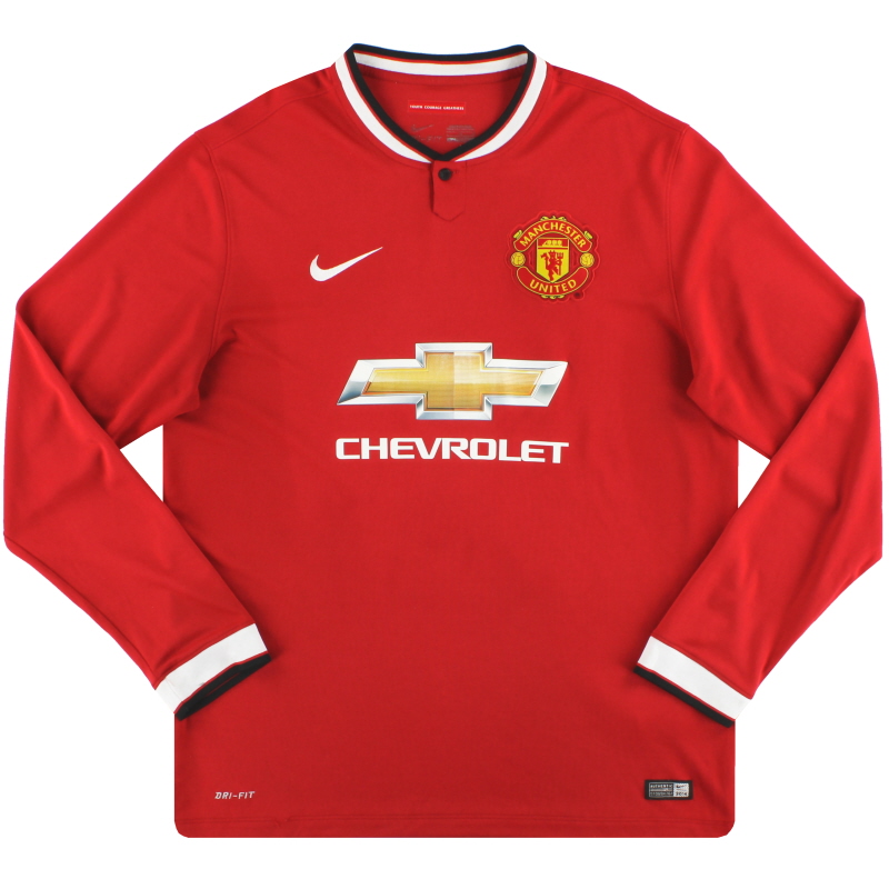 2014-15 Manchester United Nike Home Shirt L/S M
