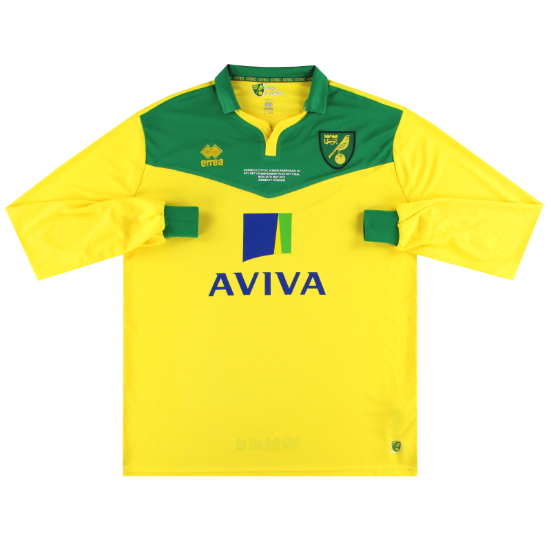 2014-15 Norwich City Errea 'Play-Off' Home Shirt L/S 4XL