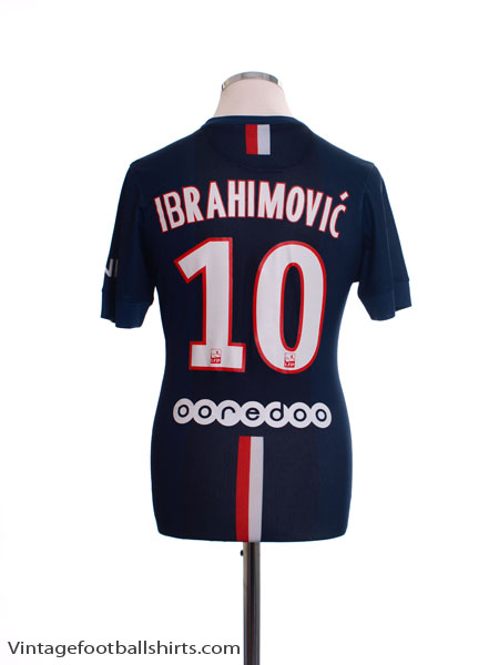 blad Inefficiënt bestuurder 2014-15 Paris Saint-Germain Authentic Home Shirt Ibrahimovic #10 M