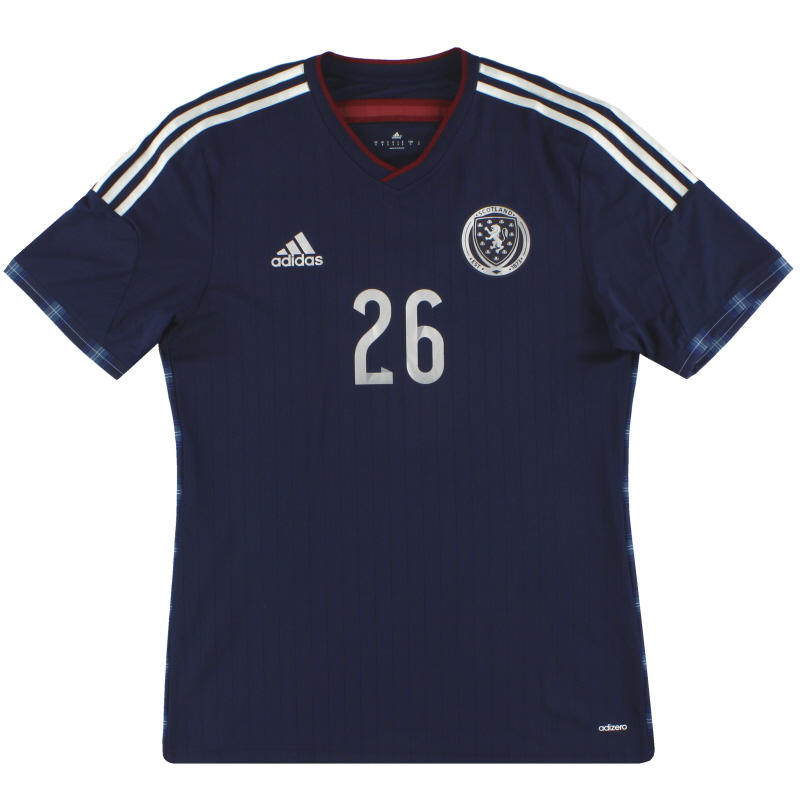 2014-15 Scotland adidas adizero Player Issue Home Shirt #26 *As New* M - G87118