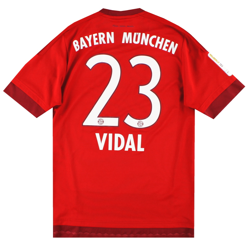 2015-16 Bayern Munich adidas Home Shirt Vidal #23 S