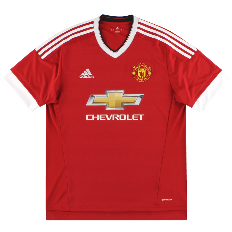 2015-16 Manchester United adidas Home Shirt *Mint* M
