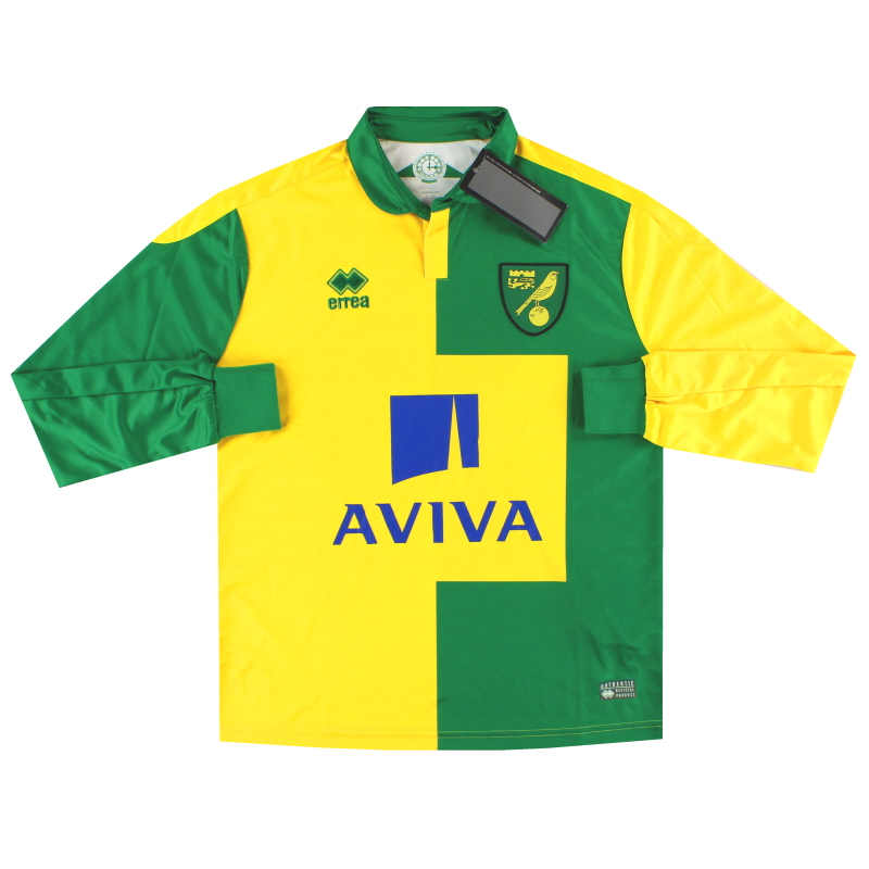 2015-16 Norwich City Errea Home Shirt *w/tags* L/S S - SM9D6L3209070NRW - 8051276561506