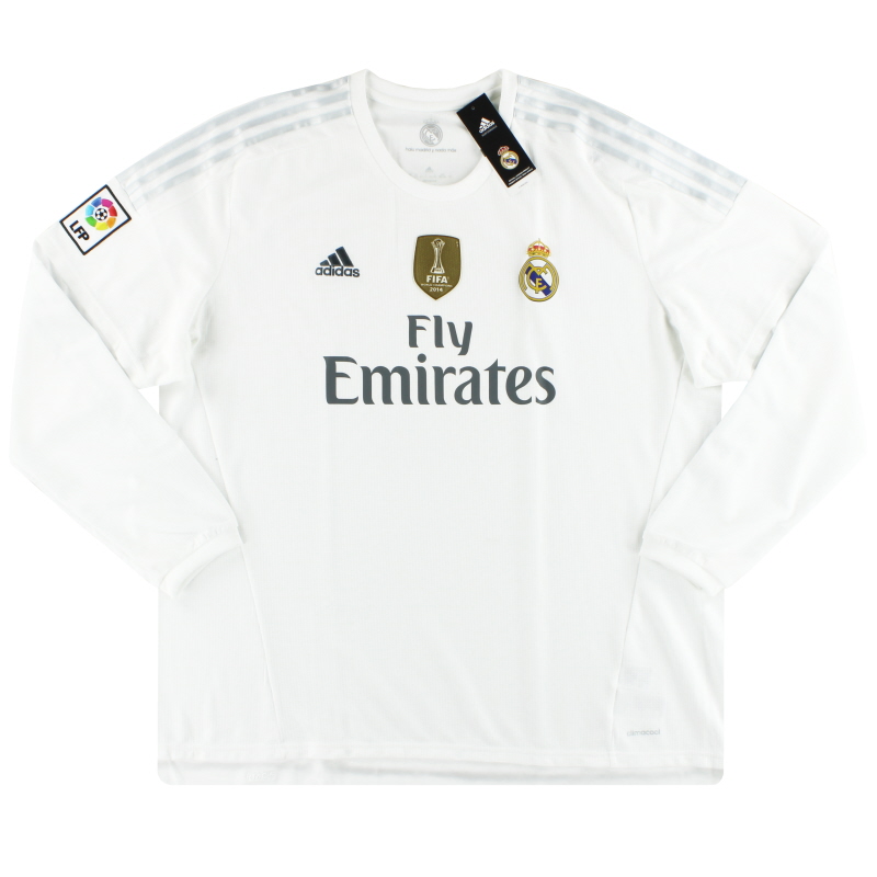 2015-16 Real Madrid adidas Home Shirt L/S *w/tags* XXXL - AK2495