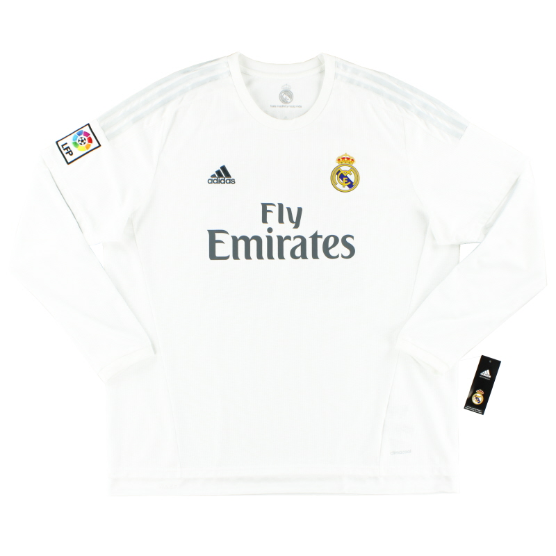 2015-16 Real Madrid adidas Home Shirt L/S *BNIB* - AK2495 - 4055012048379