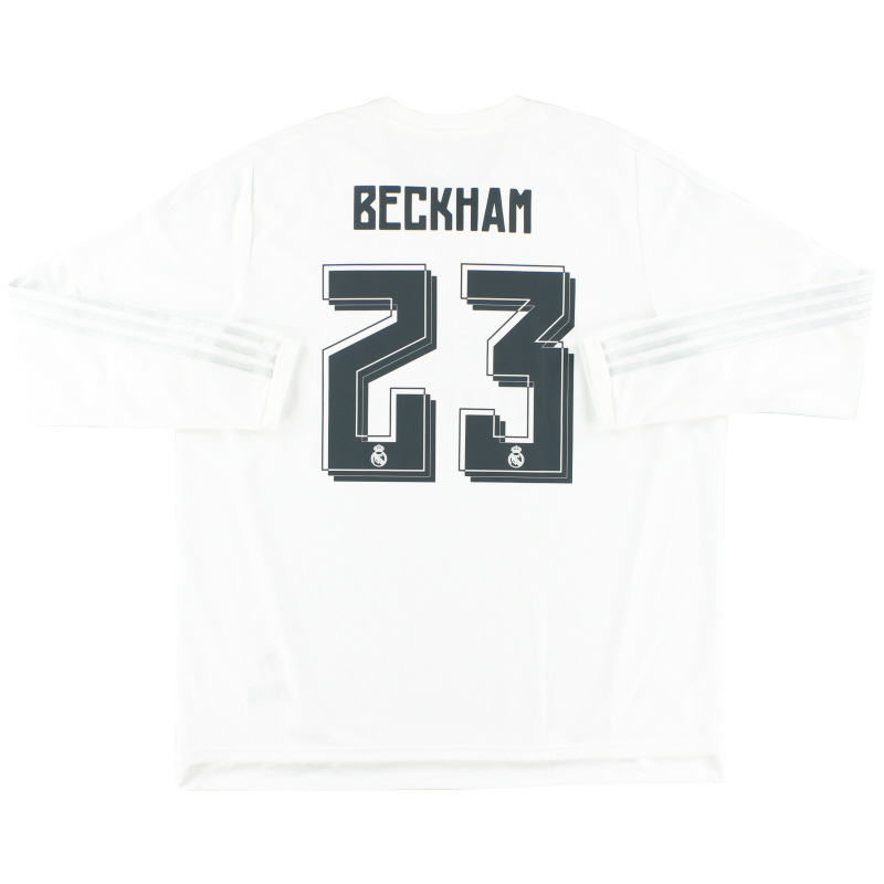 2015-16 Real Madrid adidas Home Shirt Beckham #23 L/S XXL - S12653