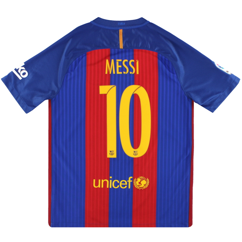 Somatische cel worm nachtmerrie 2016-17 Barcelona Home Shirt Messi #10 M G6W635770