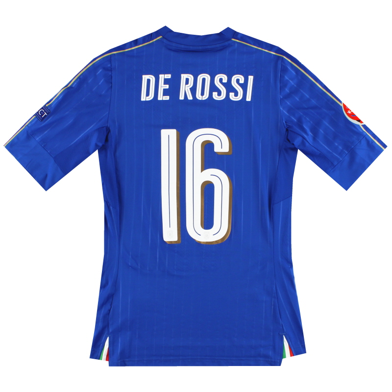 2016-17 Italy Player Issue Authentic Home Shirt De Rossi *As New* L - 748828-01