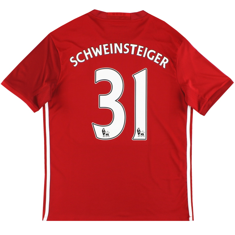 2016-17 Manchester United adidas Home Shirt Schweinsteiger #31 S - AI4411