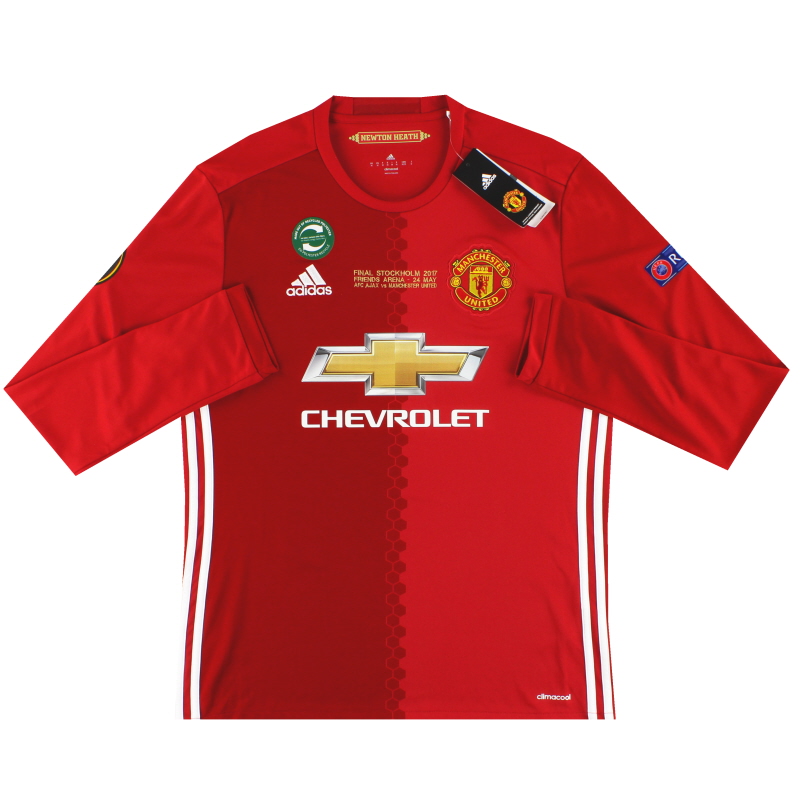 2016-17 Manchester United adidas 'Final Stockholm' Home Shirt L/S *w/tags* M - AI6718