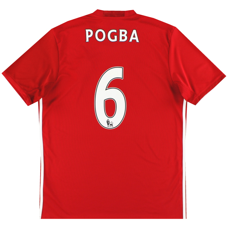 2016-17 Manchester United adidas Home Shirt Pogba #6 L