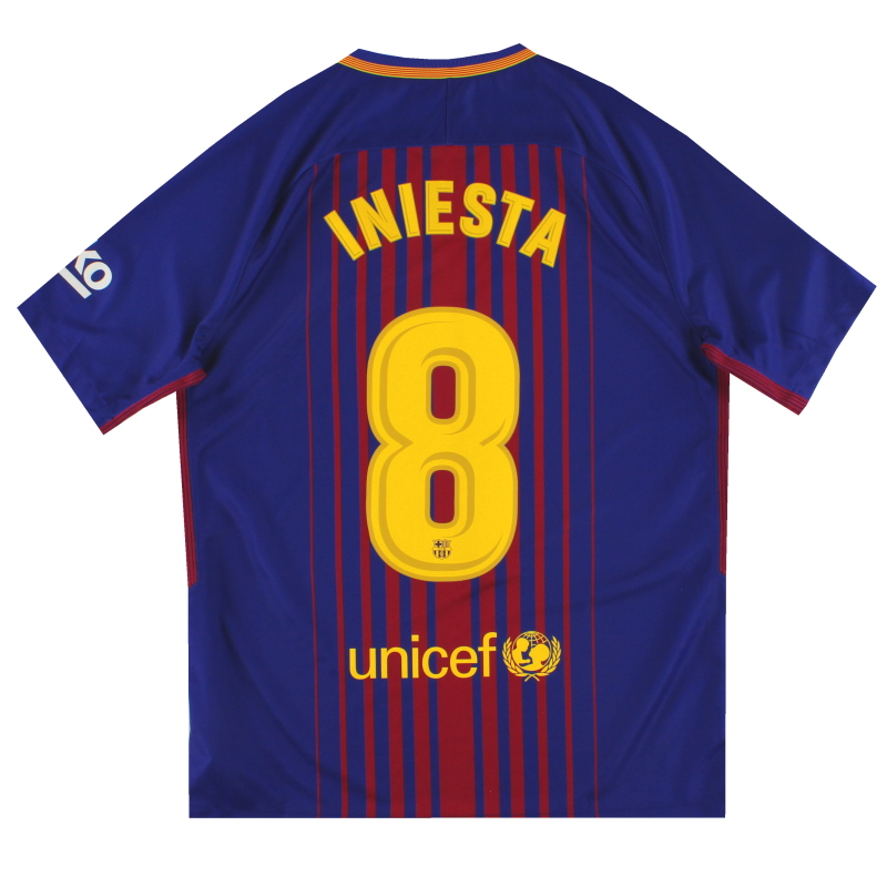 2017-18 Barcelona Nike Home Shirt Iniesta #8 *As New* M - 847255-457