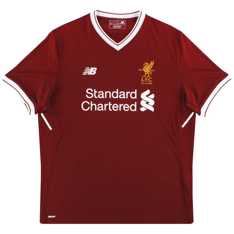 Pantalones Realmente demasiado Camiseta de local '2017 años' del Liverpool New Balance 18-125 * Mint * L