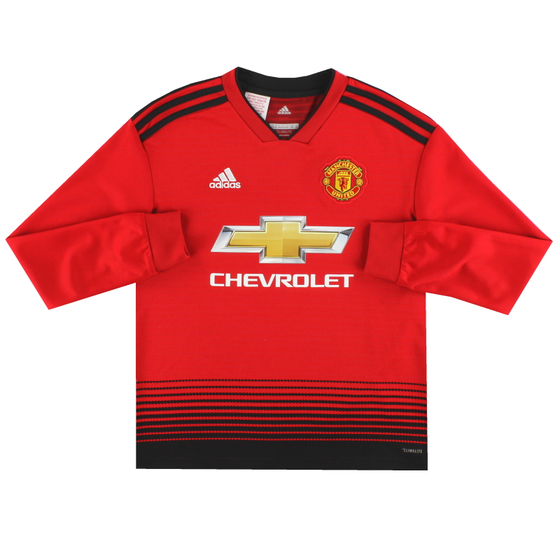 2018-19 Manchester United adidas Home Shirt L/S M.Boys - CG0046