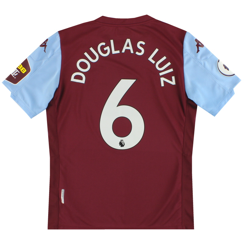 2019-20 Aston Villa Kappa Home Shirt Douglas Luiz #6 M - 304V610