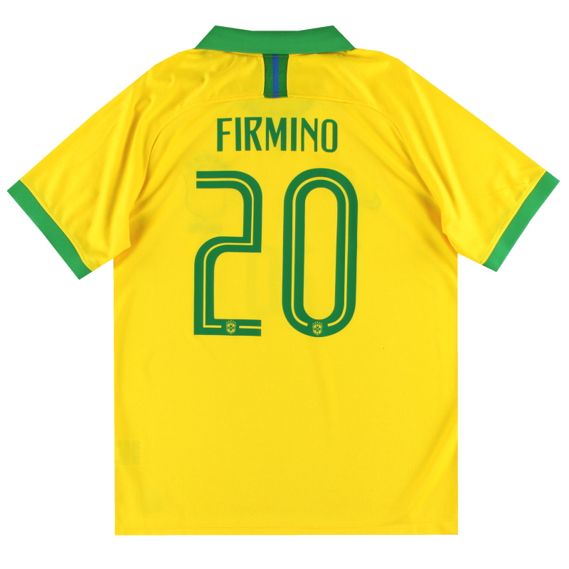 2019 Brazil Nike Home Shirt Firmino #20 *Mint* M - 724614-100