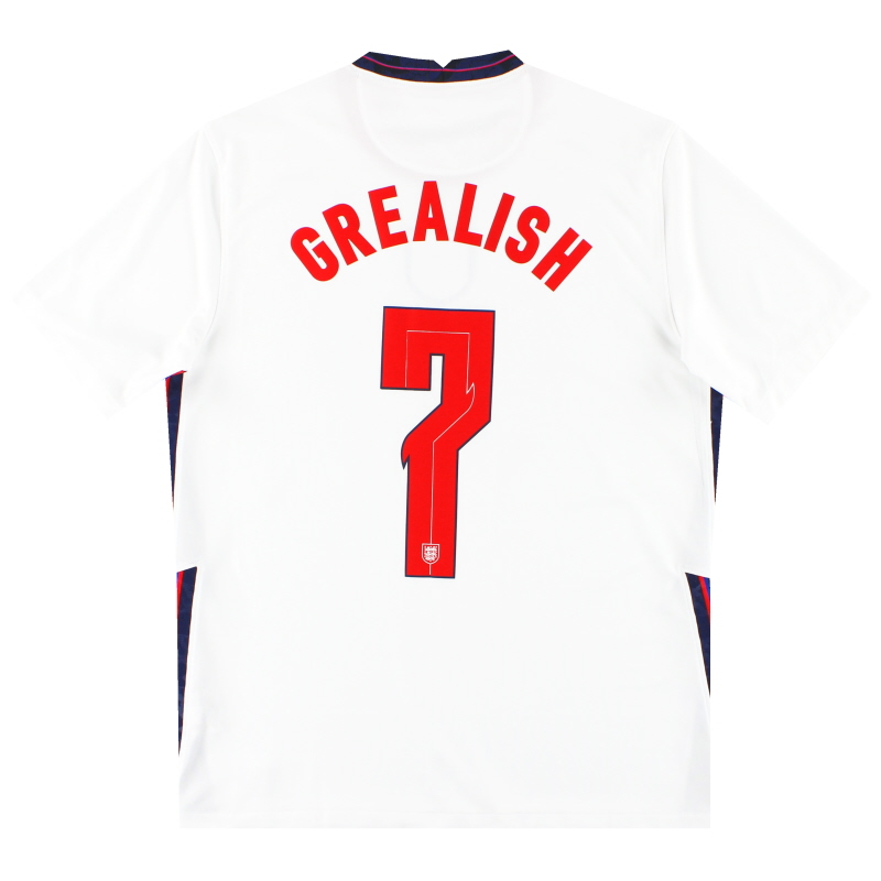 2020-21 England Nike Home Shirt Grealish #7 M - CD0697-100