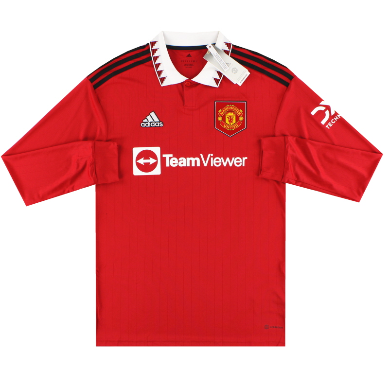 Camiseta adidas de local del Manchester United 2022-23 L/S *con etiquetas* - H64044 - 4065424446045