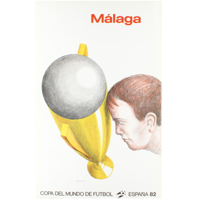 Оригинальный плакат чемпионата мира по футболу 1982 года в Испании (Малага)