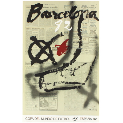 Affiche originale de la Coupe du monde d'Espagne 1982 (Barcelone)
