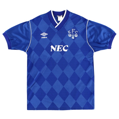1986-89 Everton Umbro Kemeja Kandang M