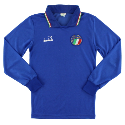 1986-90 Italia Diadora Home Camiseta L/S XL