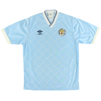 1987-89 Manchester City Umbro thuisshirt L