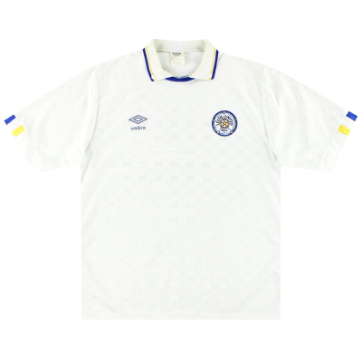 1988-90 Leeds Umbro Home Shirt L