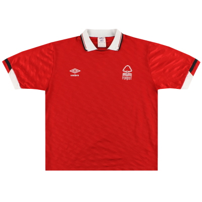 1988-90 Nottingham Forest Umbro Maillot Domicile # 3 L