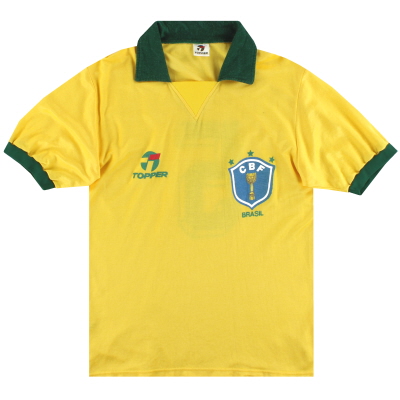 1988-91 Бразилия Topper Домашняя рубашка # 5 M