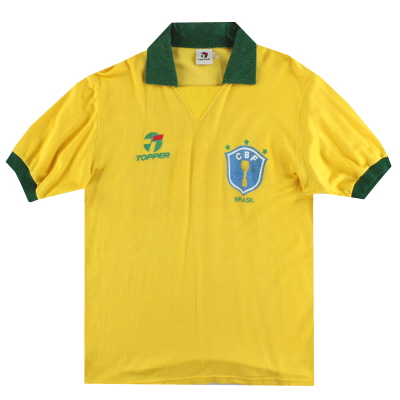 1988-91 Brésil Topper Maillot Domicile M