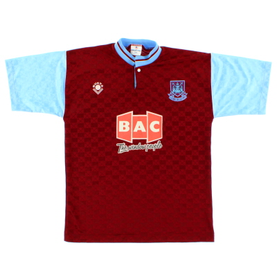 1989-90 West Ham Bukta Maillot Domicile M