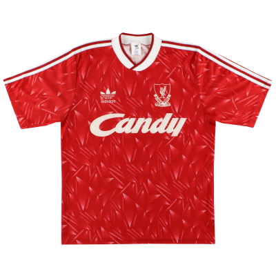 1989-91 Liverpool adidas thuisshirt M / L