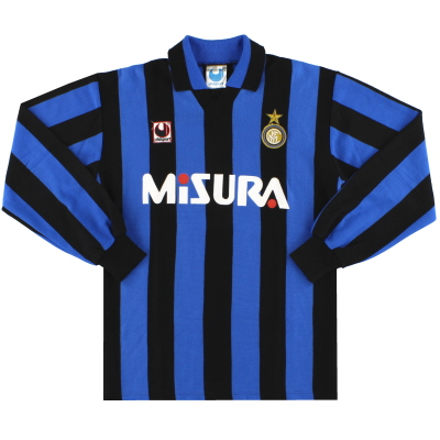 1990-91 Inter Milan uhlsport Home Shirt L/S #4 M