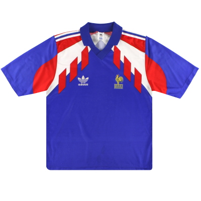 1990-92 프랑스 아디다스 홈 셔츠 L