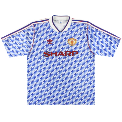 1990-92 맨체스터 유나이티드 아디다스 어웨이 셔츠 S