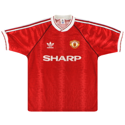 1990-92 Manchester United adidas Home Maglia L