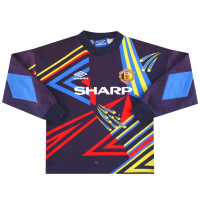 1990-92 Manchester United adidas Goalkeeper Shirt #1 L.Boys