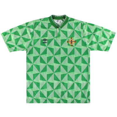 1990-92 Irlanda del Norte Umbro Home Shirt L