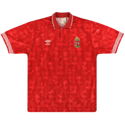 1990-93 Camiseta de Hungría Umbro XNUMXa equipación L