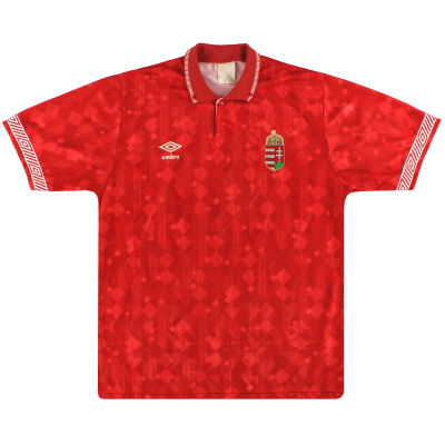 1990-93 Hungría Umbro Home Shirt S