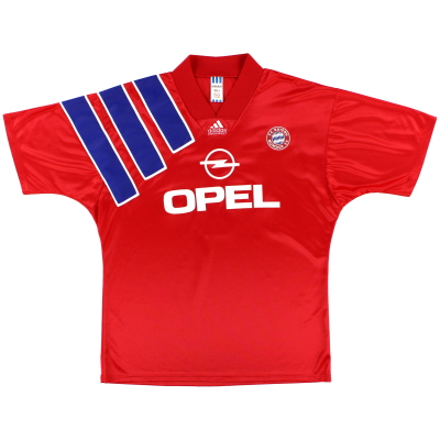 1991-93 Bayern München adidas gesigneerd thuisshirt M/L