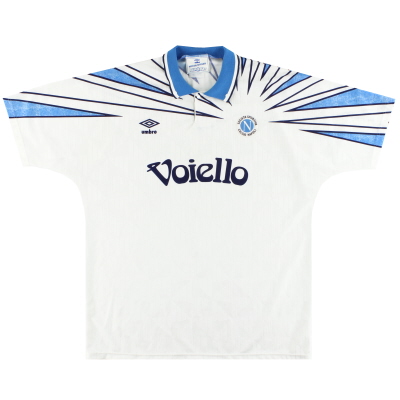 1991-93 Napoli Umbro Maillot Extérieur XL